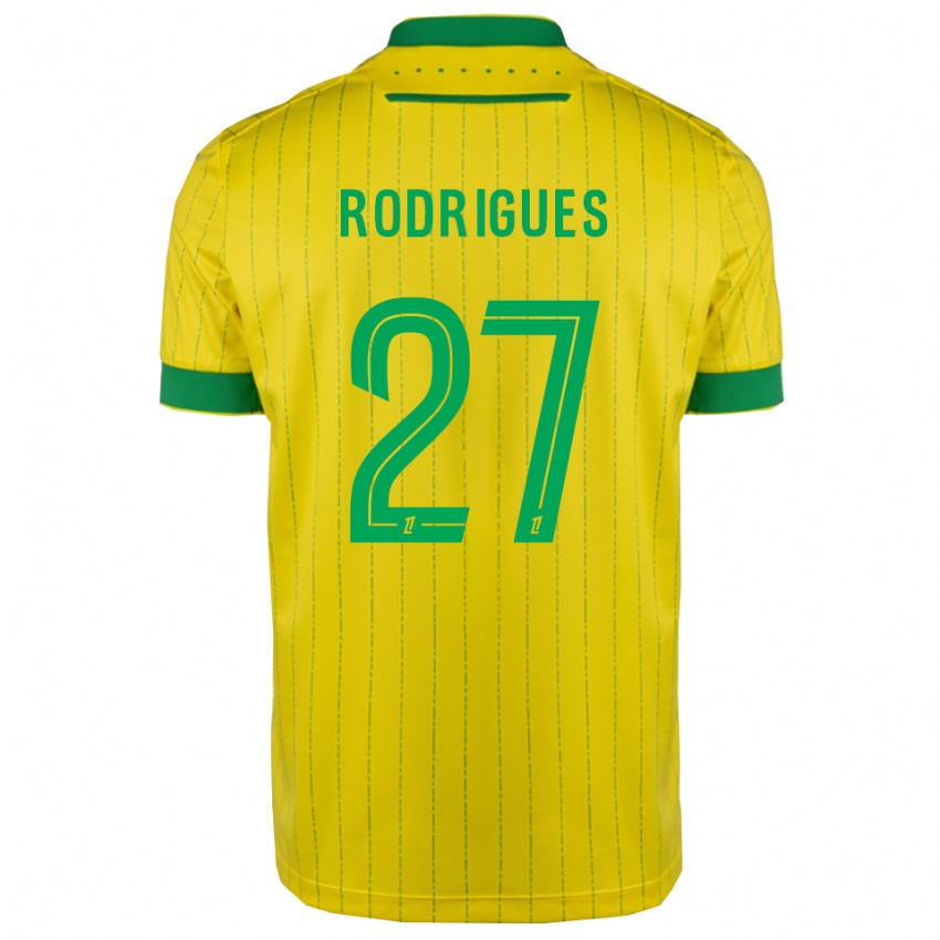ילדים נלי רודריגס #27 צהוב ירוק ג'רזי ביתית 2025/26 חולצה קצרה