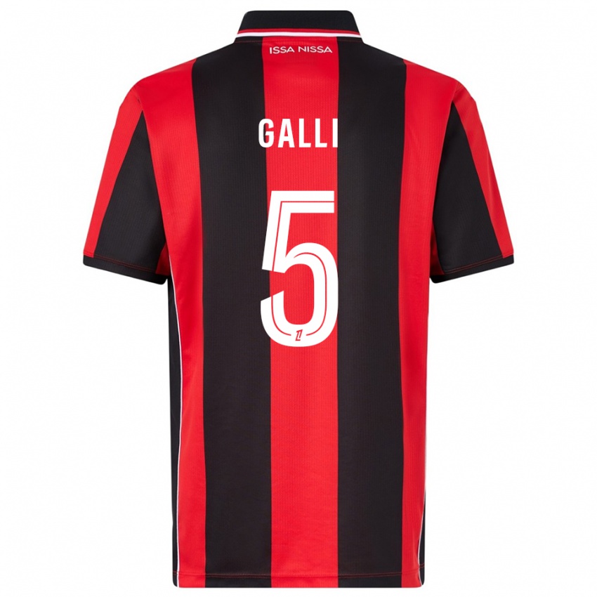 ילדים Clara Galli #5 אדום שחור ג'רזי ביתית 2025/26 חולצה קצרה