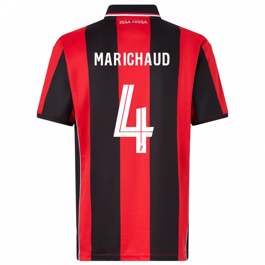 ילדים Julie Marichaud #4 אדום שחור ג'רזי ביתית 2025/26 חולצה קצרה