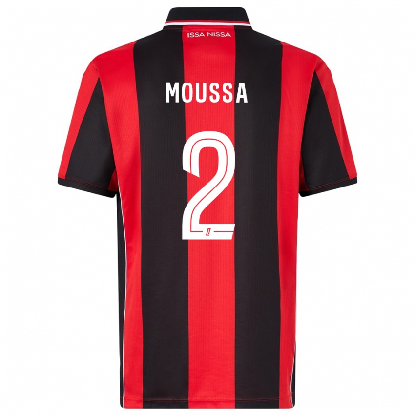 ילדים Mounir Moussa #2 אדום שחור ג'רזי ביתית 2025/26 חולצה קצרה