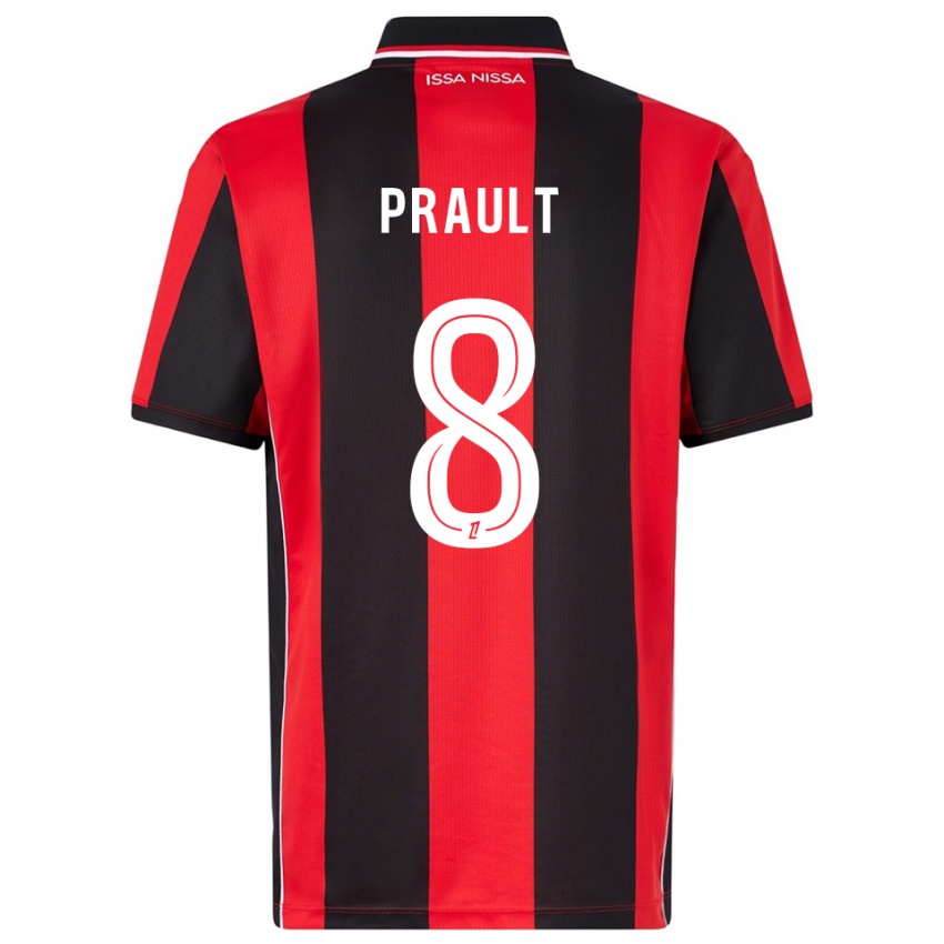 ילדים Jade Prault #8 אדום שחור ג'רזי ביתית 2025/26 חולצה קצרה