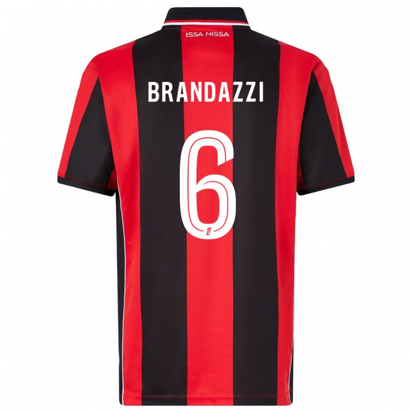 ילדים Fiona Brandazzi #6 אדום שחור ג'רזי ביתית 2025/26 חולצה קצרה