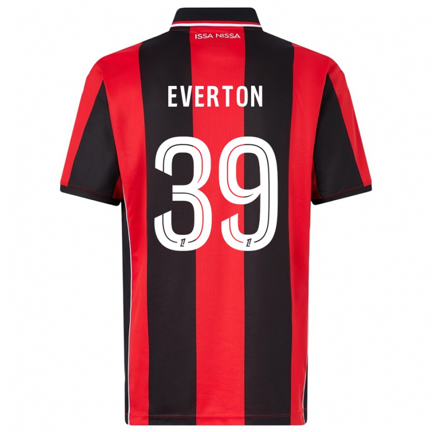 ילדים Everton #39 אדום שחור ג'רזי ביתית 2025/26 חולצה קצרה