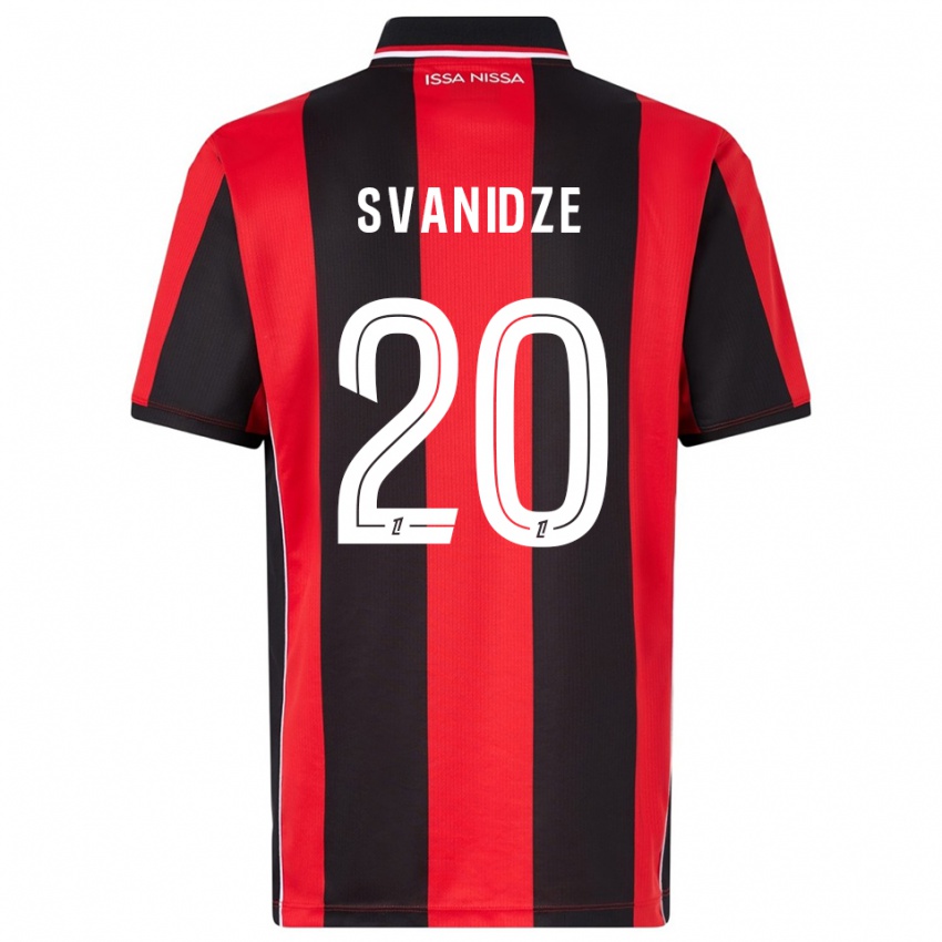 ילדים Andria Svanidze #20 אדום שחור ג'רזי ביתית 2025/26 חולצה קצרה
