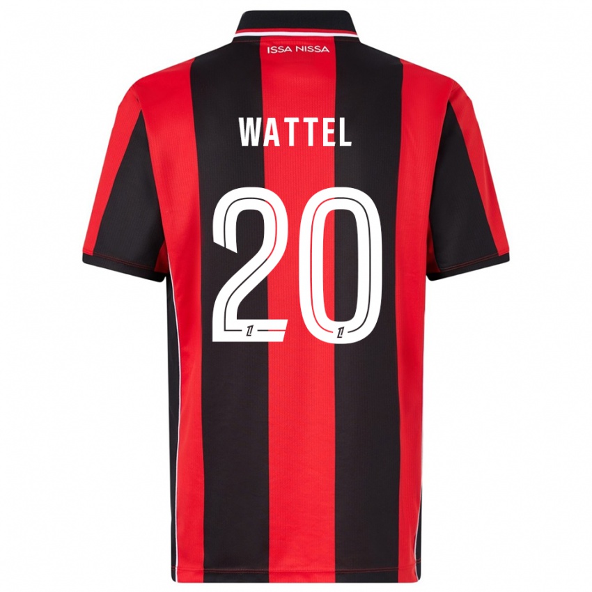 ילדים Sami Wattel #20 אדום שחור ג'רזי ביתית 2025/26 חולצה קצרה