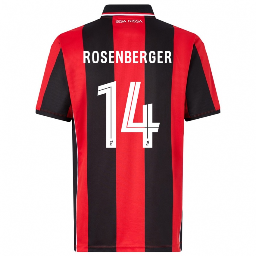 ילדים Léa Rosenberger #14 אדום שחור ג'רזי ביתית 2025/26 חולצה קצרה