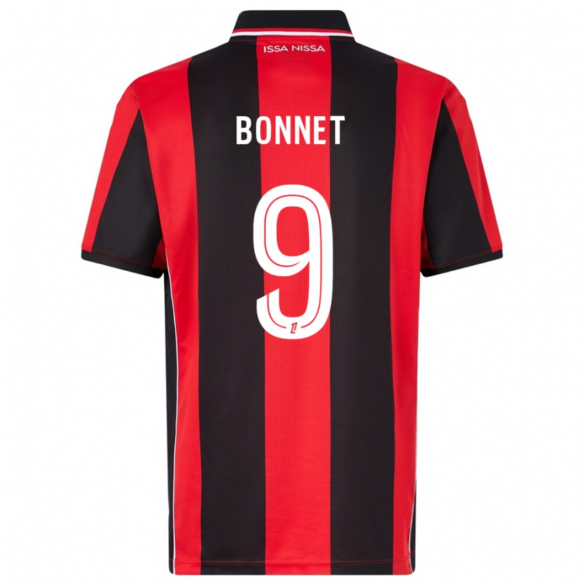 ילדים Thomas Bonnet #9 אדום שחור ג'רזי ביתית 2025/26 חולצה קצרה