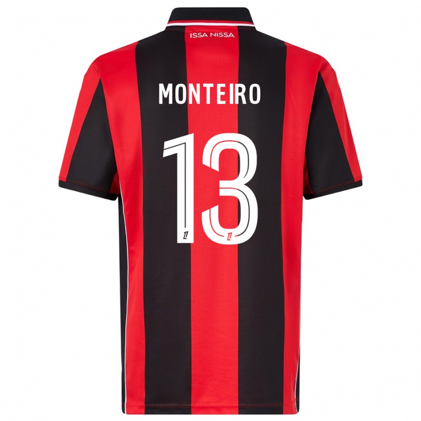 ילדים Laurenzo Monteiro #13 אדום שחור ג'רזי ביתית 2025/26 חולצה קצרה