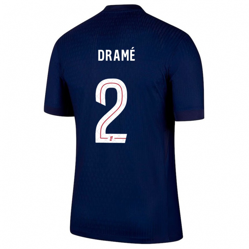 ילדים Abdou Dramé #2 כחול נייבי אדום ג'רזי ביתית 2025/26 חולצה קצרה