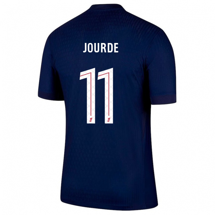 ילדים Florianne Jourde #11 כחול נייבי אדום ג'רזי ביתית 2025/26 חולצה קצרה