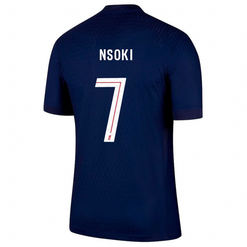 ילדים Noah Nsoki #7 כחול נייבי אדום ג'רזי ביתית 2025/26 חולצה קצרה