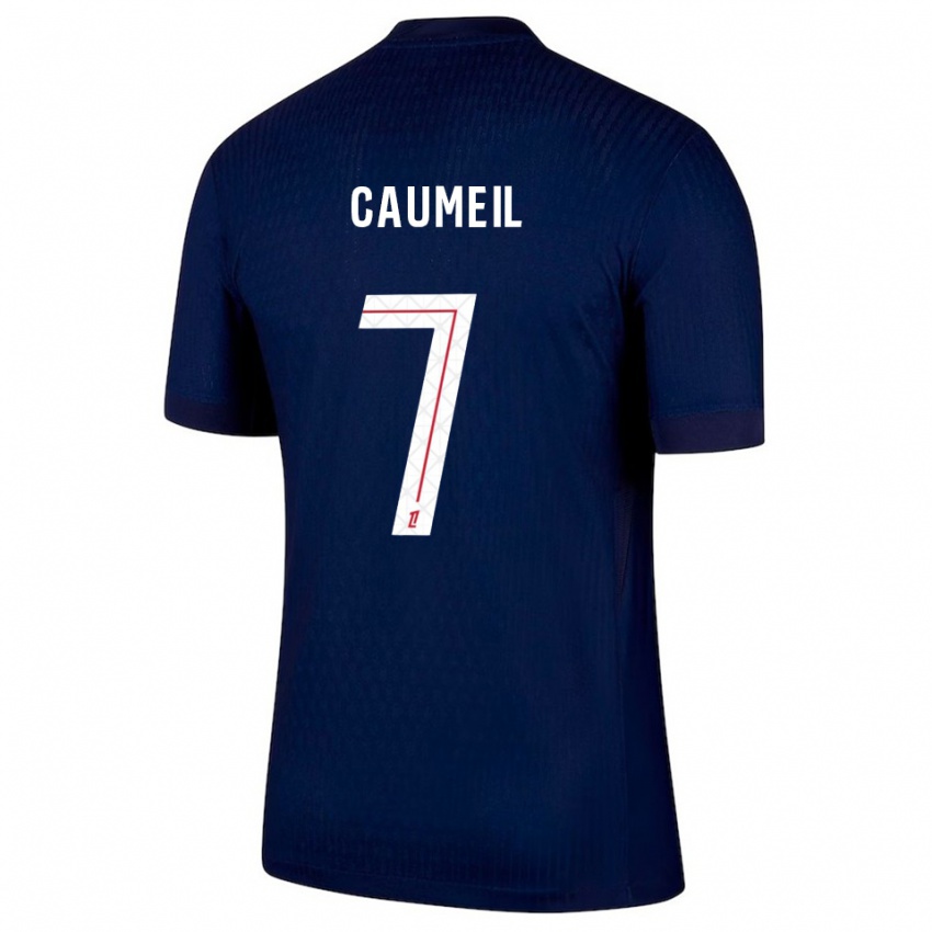 ילדים Paul Caumeil #7 כחול נייבי אדום ג'רזי ביתית 2025/26 חולצה קצרה