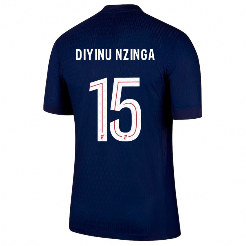 ילדים Vainqueur Diyinu Nzinga #15 כחול נייבי אדום ג'רזי ביתית 2025/26 חולצה קצרה