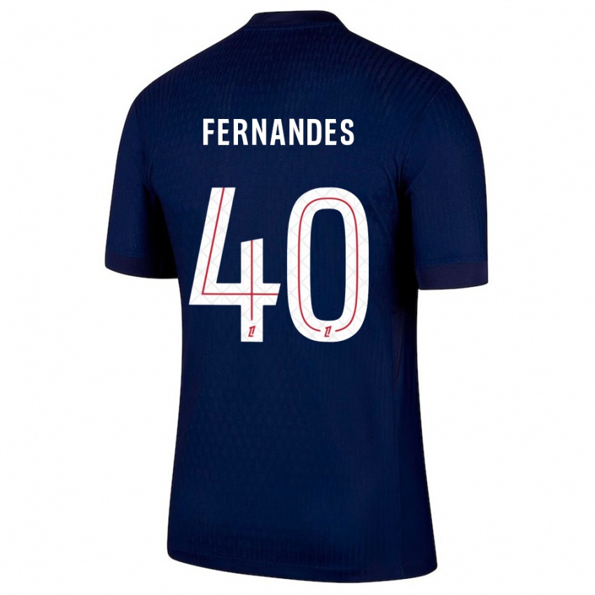 ילדים אליסה פרננדס #40 כחול נייבי אדום ג'רזי ביתית 2025/26 חולצה קצרה