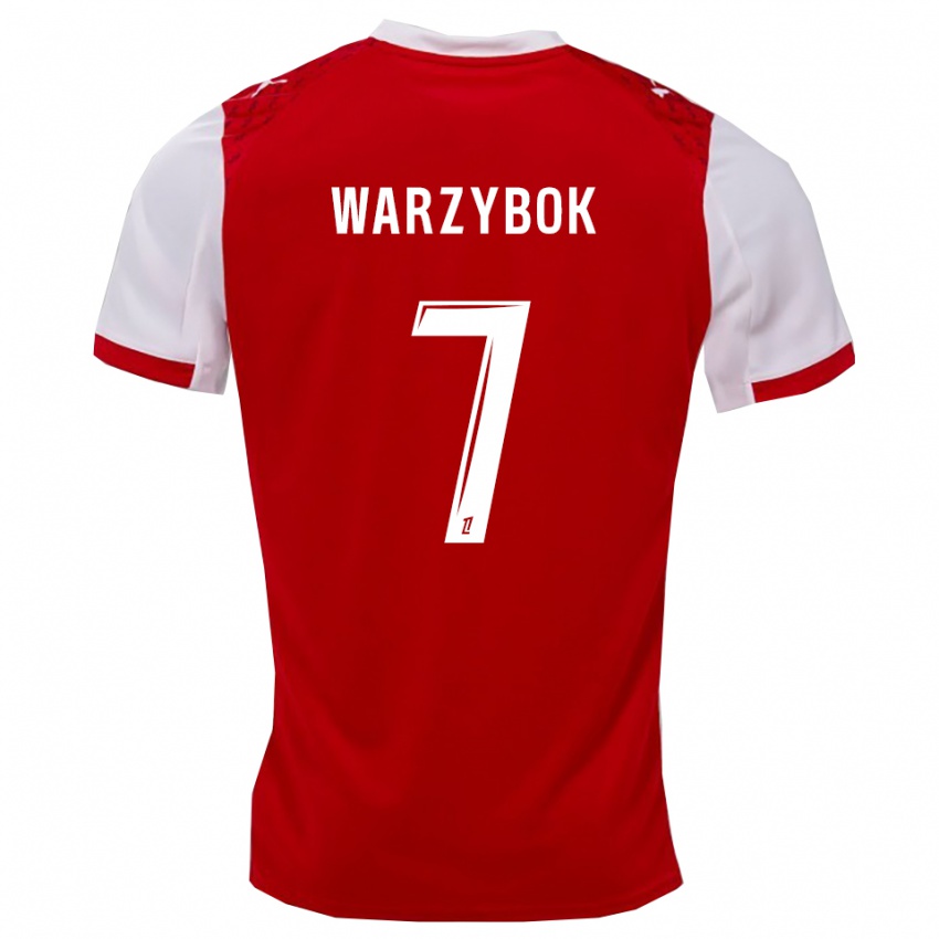 ילדים Olivier Warzybok #7 אדום לבן ג'רזי ביתית 2025/26 חולצה קצרה