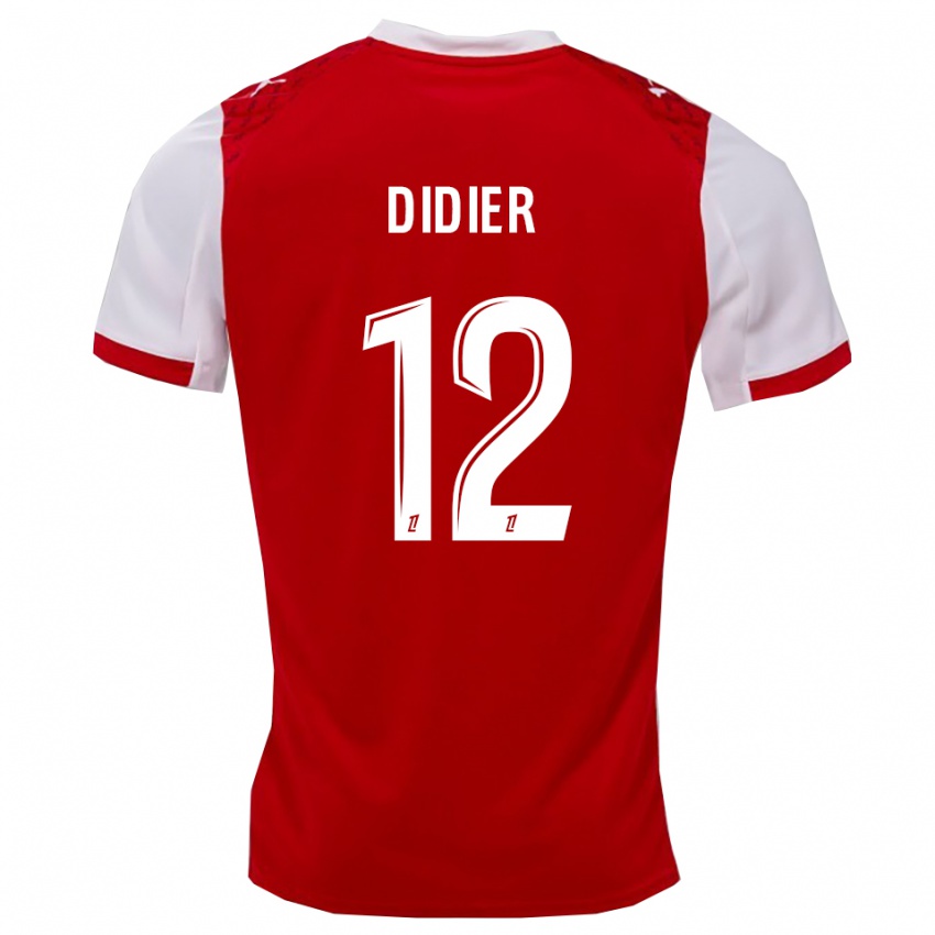 ילדים Haïlé Didier #12 אדום לבן ג'רזי ביתית 2025/26 חולצה קצרה