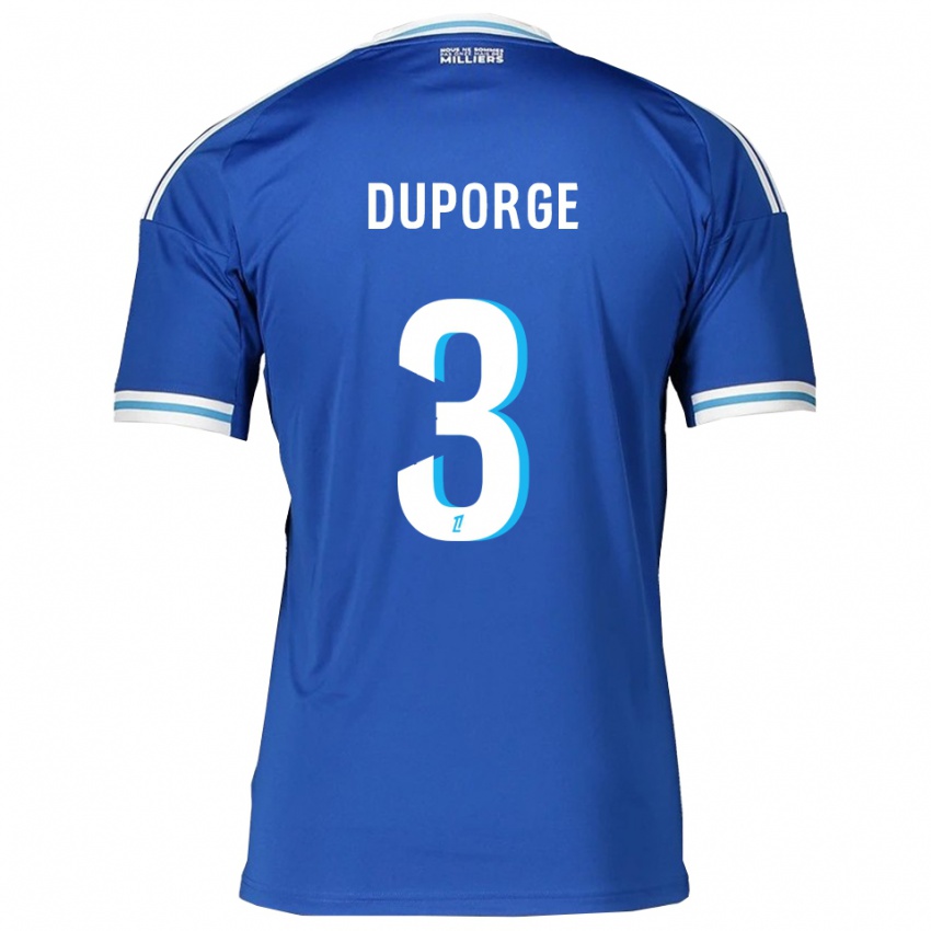 ילדים Morgane Duporge #3 כחול לבן ג'רזי ביתית 2025/26 חולצה קצרה