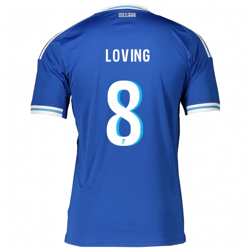 ילדים Emma Loving #8 כחול לבן ג'רזי ביתית 2025/26 חולצה קצרה