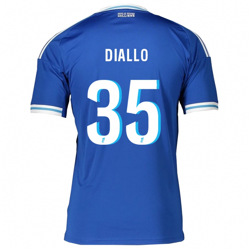ילדים טידיאן אמאדו דיאלו #35 כחול לבן ג'רזי ביתית 2025/26 חולצה קצרה