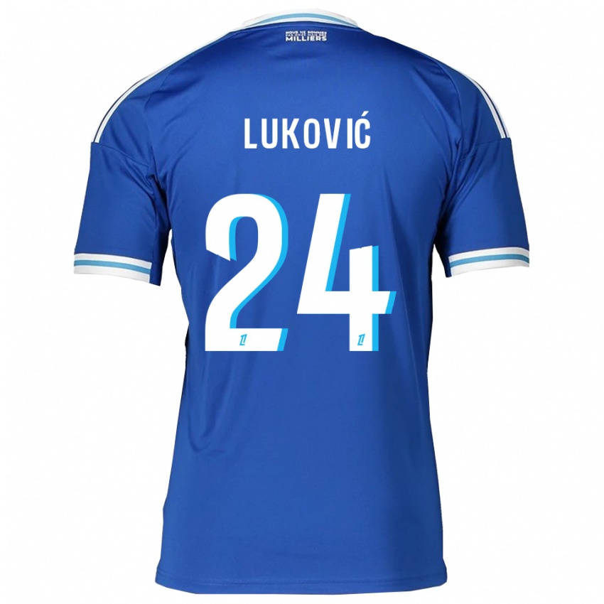 ילדים מילוש לוקוביץ' #24 כחול לבן ג'רזי ביתית 2025/26 חולצה קצרה