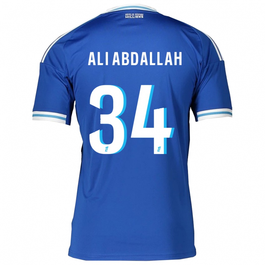 ילדים אבובקר עלי עבדאללה #34 כחול לבן ג'רזי ביתית 2025/26 חולצה קצרה