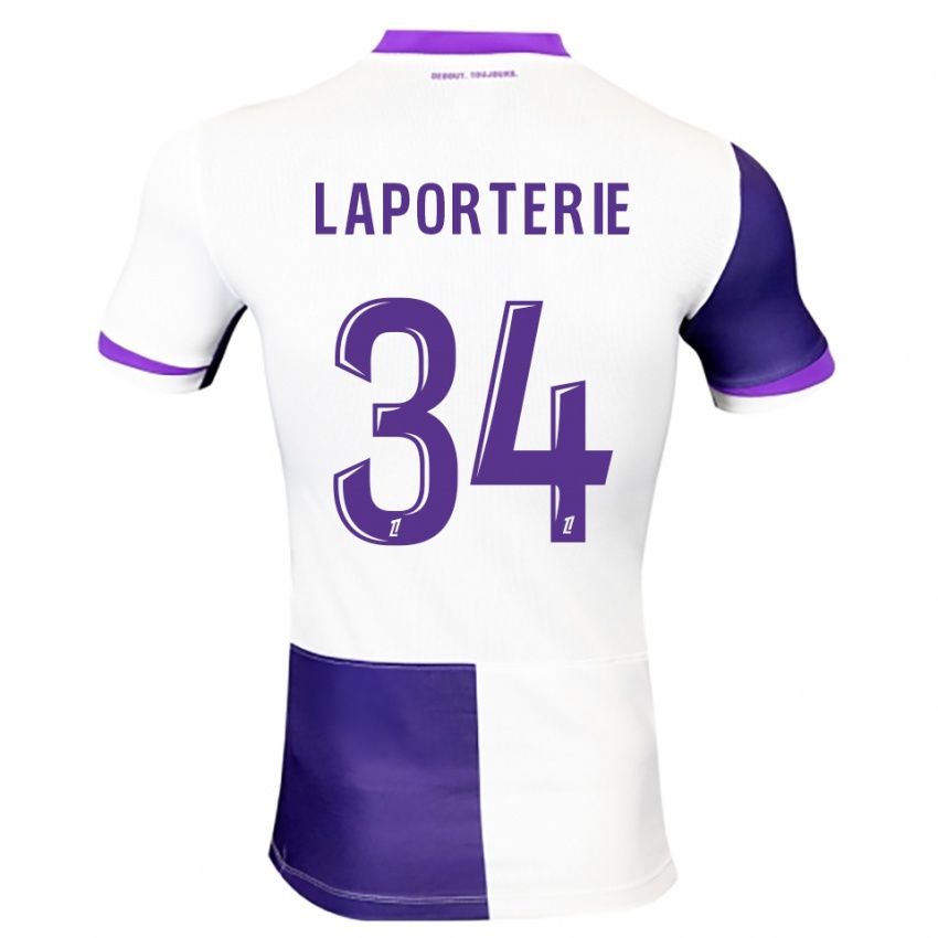 ילדים Ambre Laporterie #34 סגול לבן ג'רזי ביתית 2025/26 חולצה קצרה