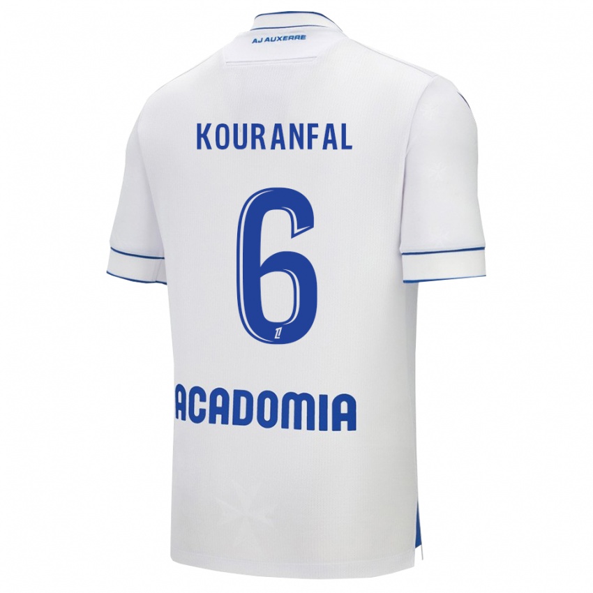 ילדים Chamsedin Kouranfal #6 לבן כחול ג'רזי ביתית 2025/26 חולצה קצרה