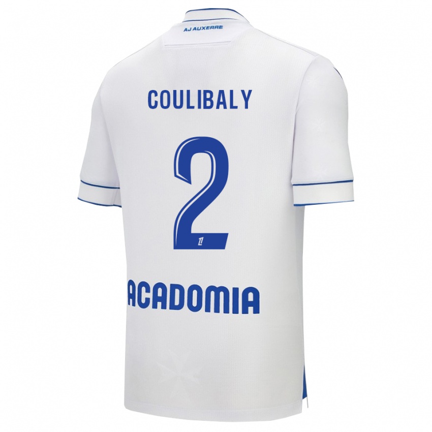 ילדים מוחמד קוליבאלי #2 לבן כחול ג'רזי ביתית 2025/26 חולצה קצרה