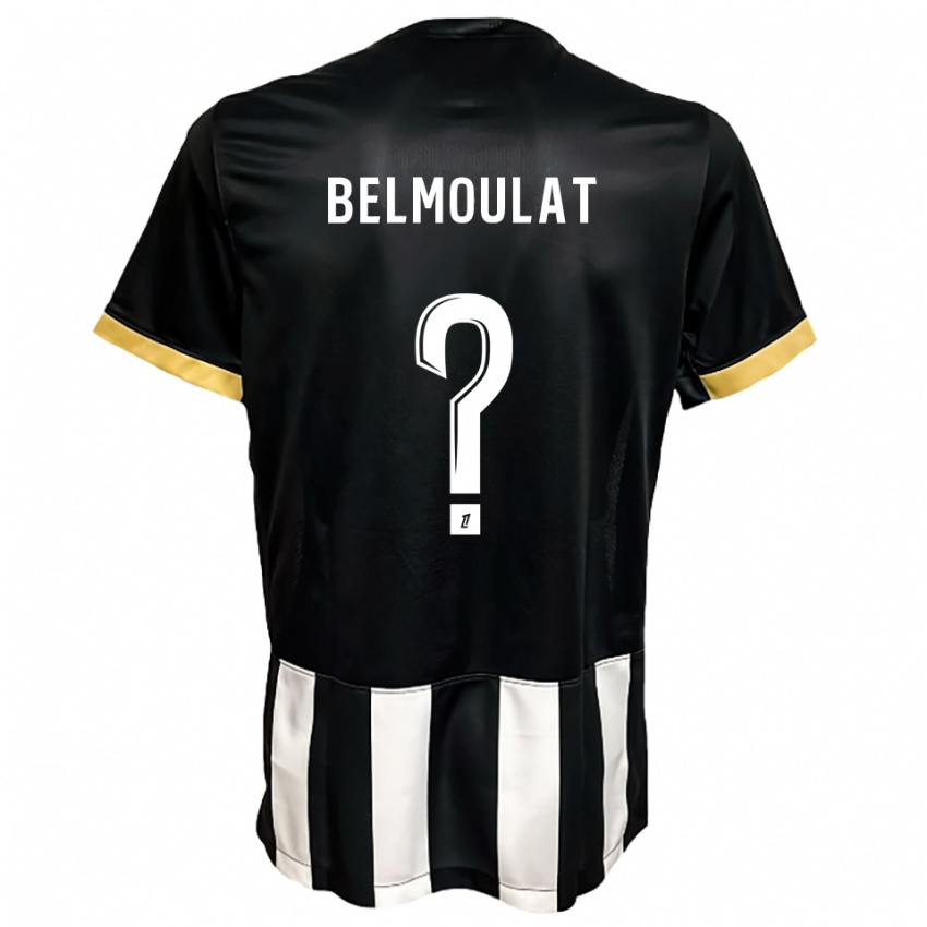 ילדים Zinédine Belmoulat #0 שחור לבן ג'רזי ביתית 2025/26 חולצה קצרה