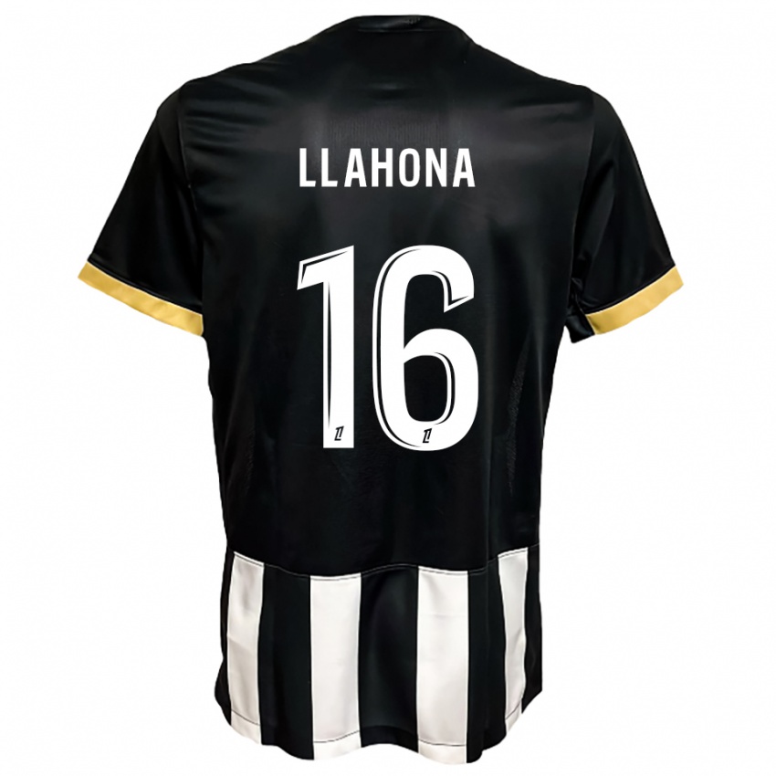 ילדים Yann Llahona #16 שחור לבן ג'רזי ביתית 2025/26 חולצה קצרה
