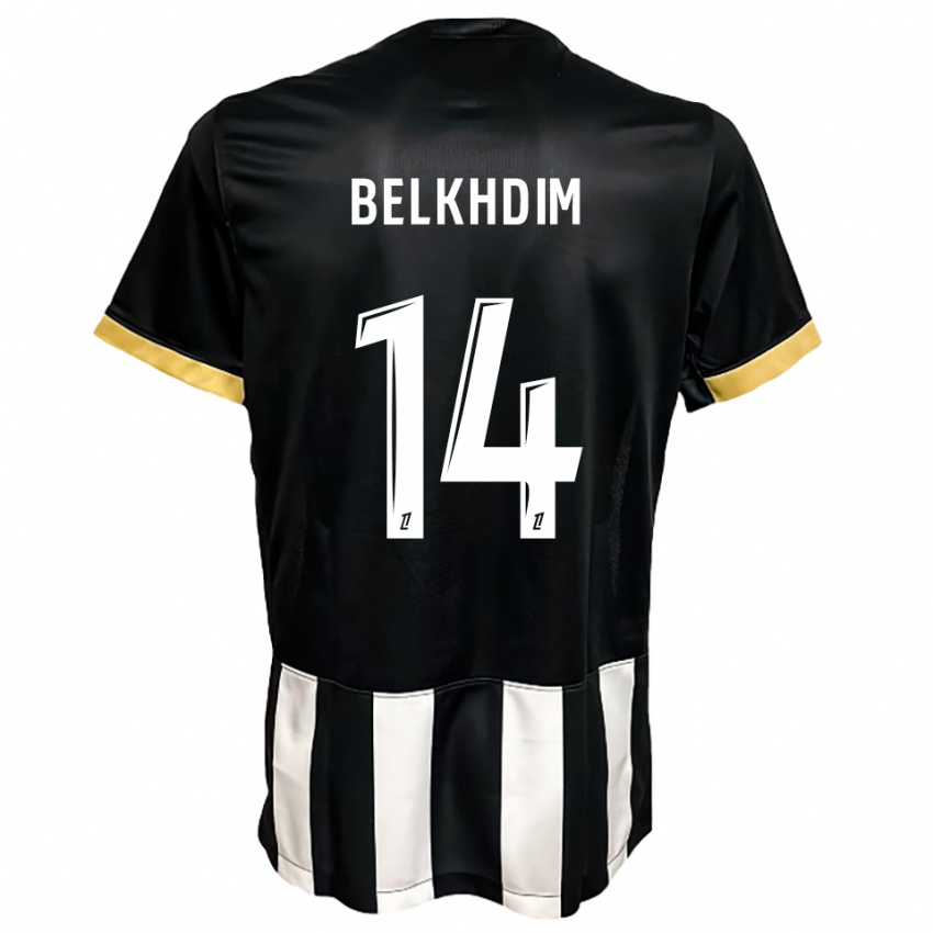 ילדים Yassin Belkhdim #14 שחור לבן ג'רזי ביתית 2025/26 חולצה קצרה