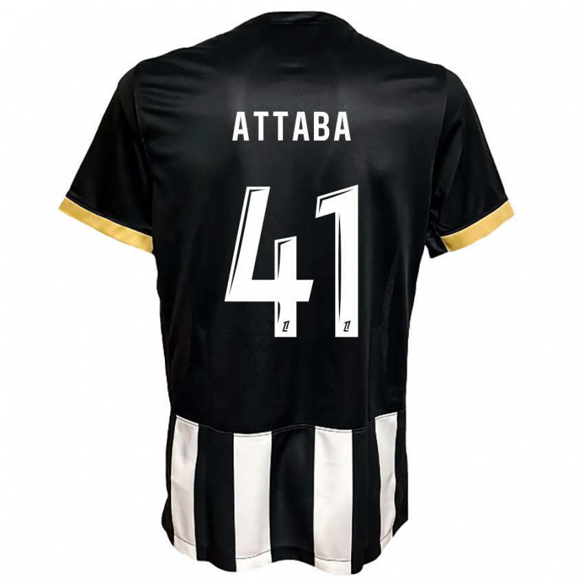 ילדים Sofian Attaba #41 שחור לבן ג'רזי ביתית 2025/26 חולצה קצרה