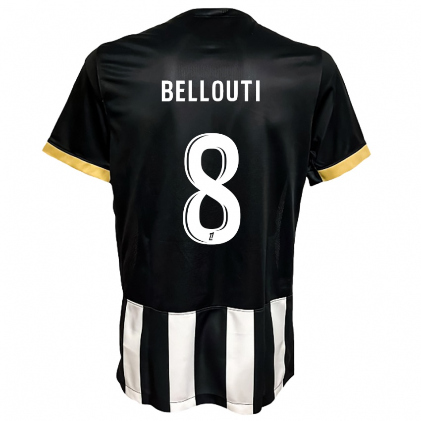 ילדים Enzo Bellouti #8 שחור לבן ג'רזי ביתית 2025/26 חולצה קצרה