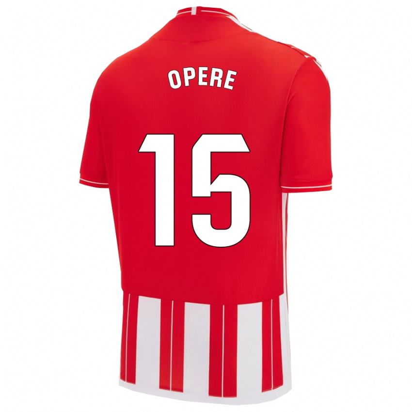 ילדים Miguel Operé #15 אדום לבן ג'רזי ביתית 2025/26 חולצה קצרה