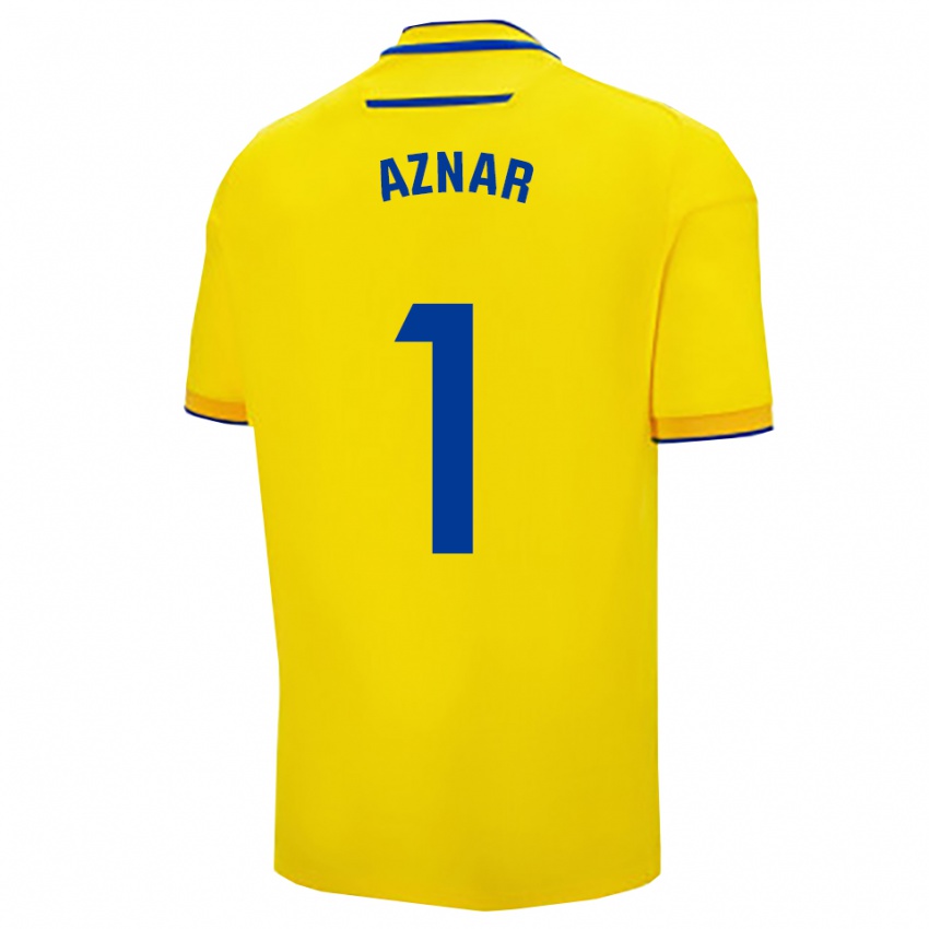 ילדים Victor Aznar #1 צהוב נייבי ג'רזי ביתית 2025/26 חולצה קצרה