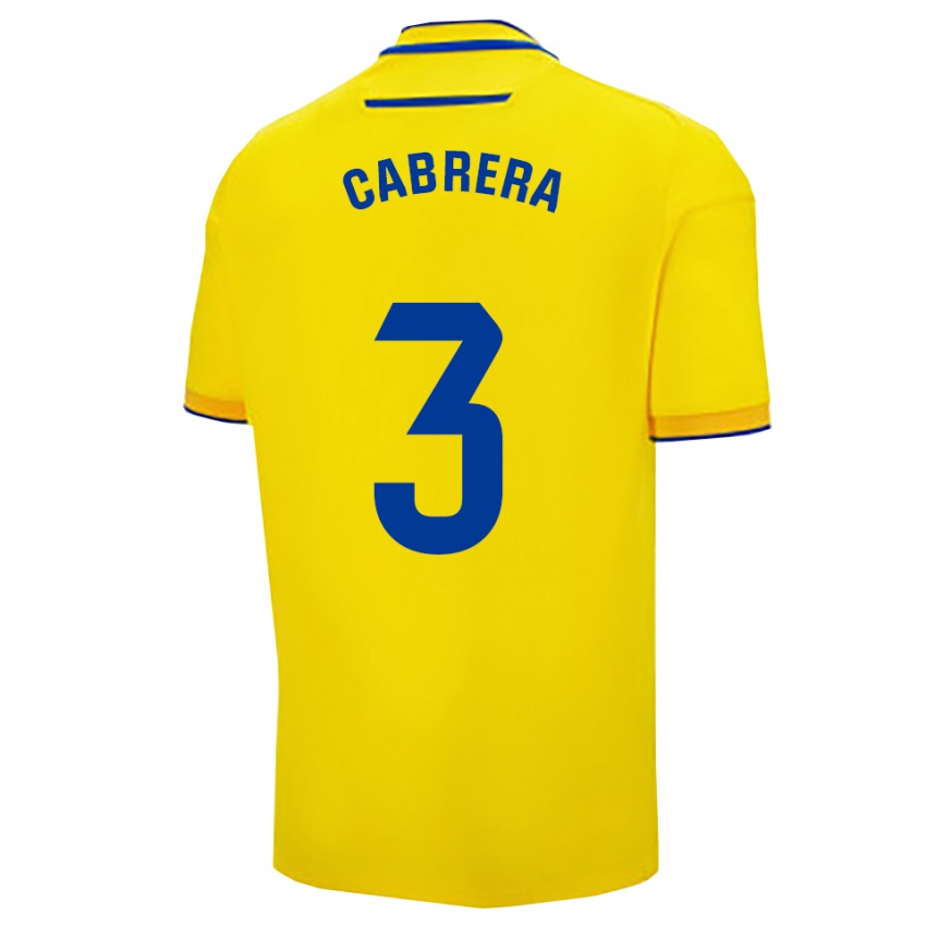 ילדים Julio Cabrera #3 צהוב נייבי ג'רזי ביתית 2025/26 חולצה קצרה