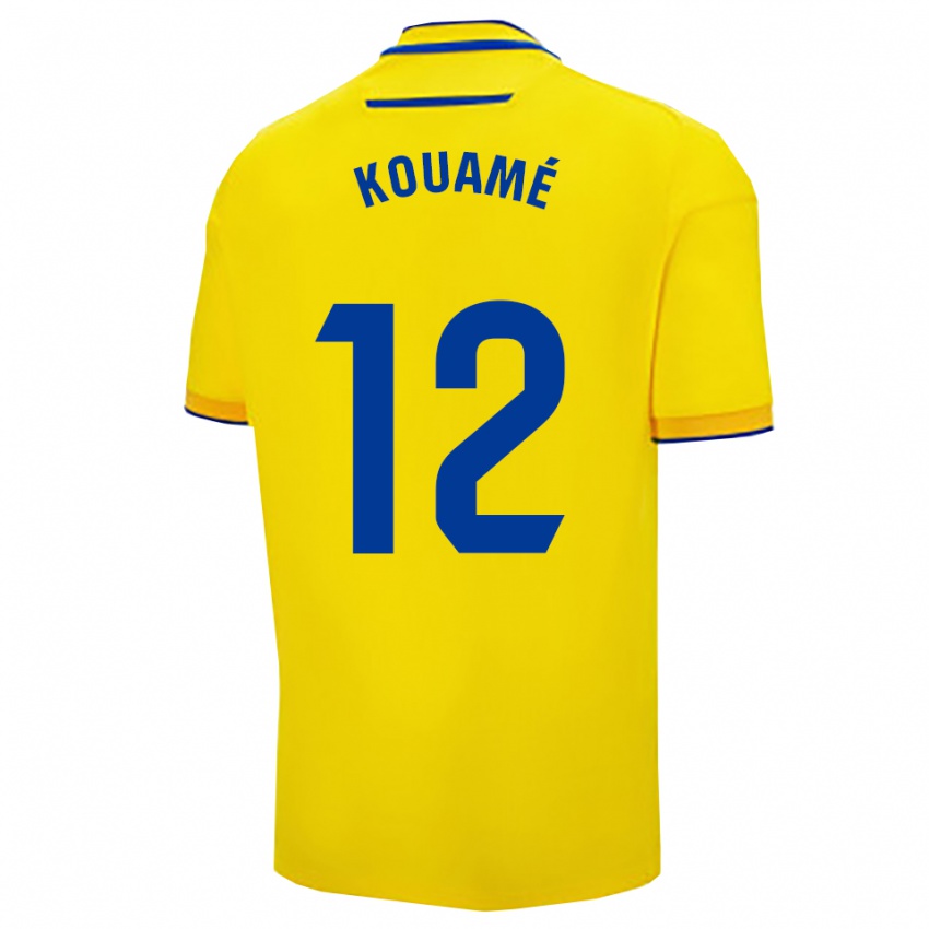 ילדים רומיניג קואמה #12 צהוב נייבי ג'רזי ביתית 2025/26 חולצה קצרה