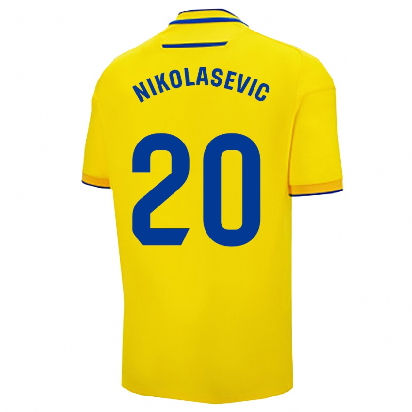 ילדים Mirko Nikolasevic #20 צהוב נייבי ג'רזי ביתית 2025/26 חולצה קצרה