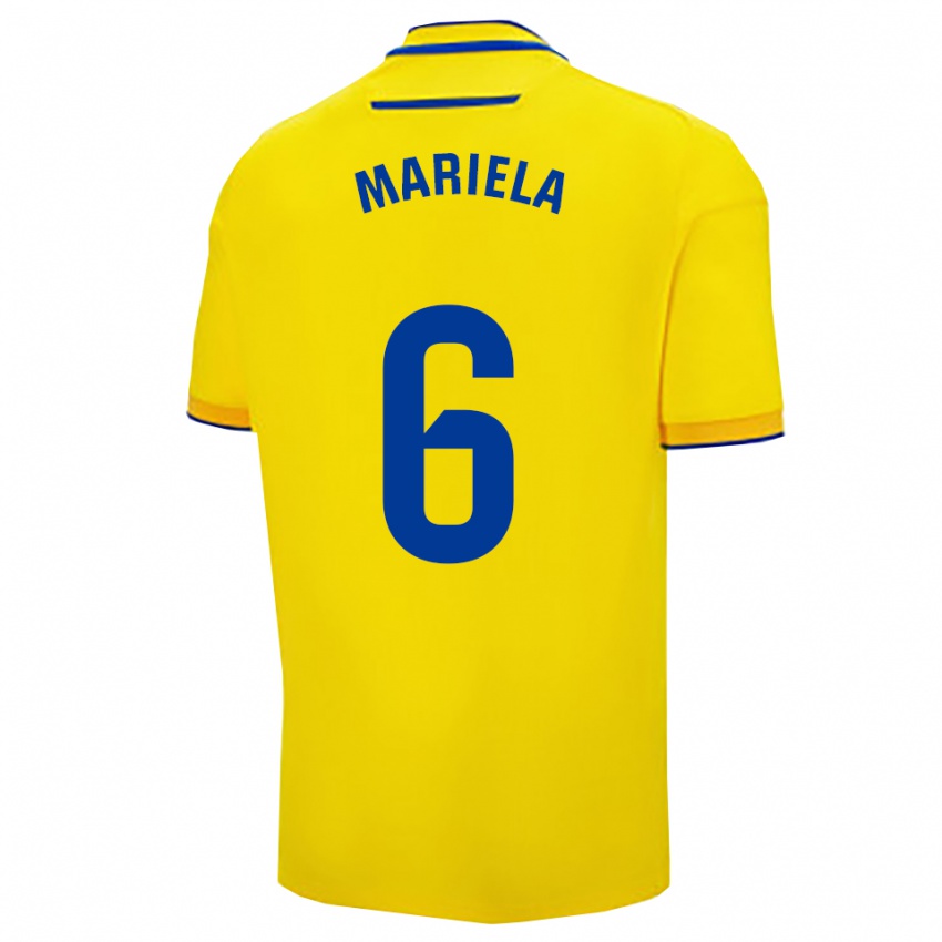 ילדים Mariela Sánchez Sánchez #6 צהוב נייבי ג'רזי ביתית 2025/26 חולצה קצרה