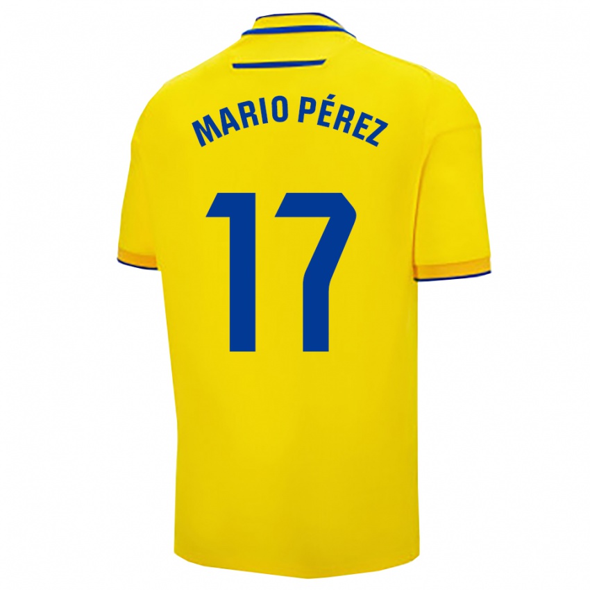 ילדים Mario Pérez #17 צהוב נייבי ג'רזי ביתית 2025/26 חולצה קצרה