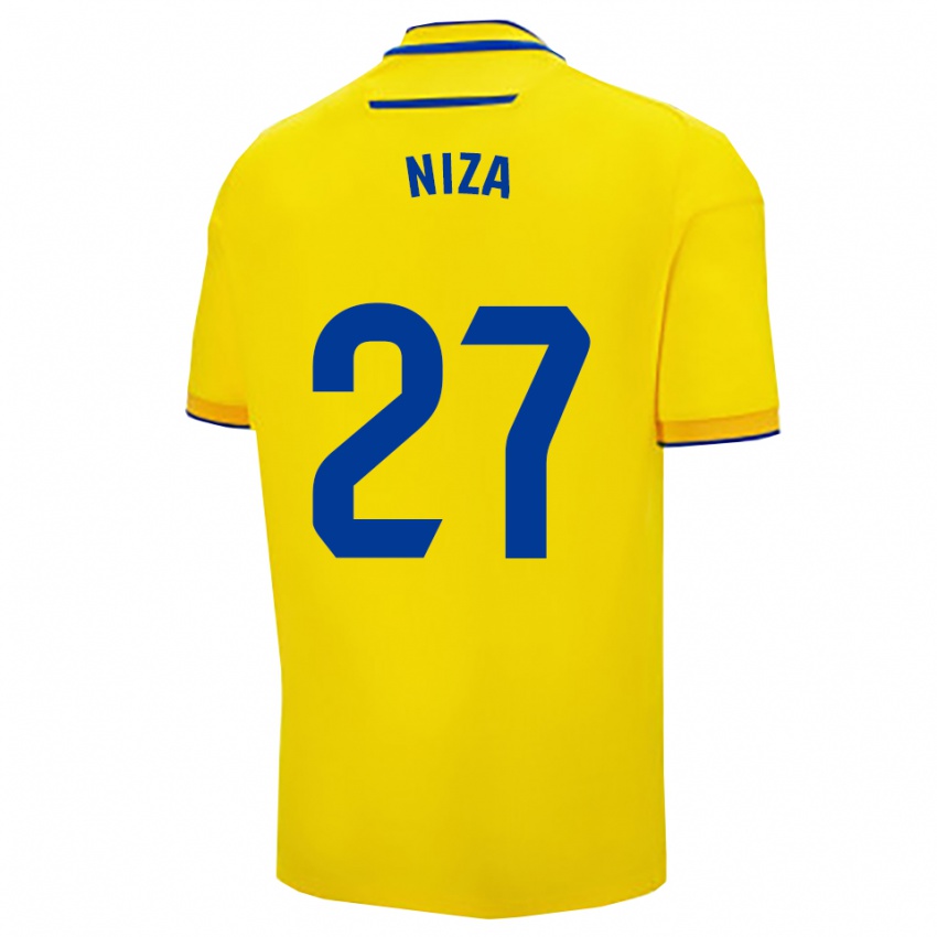 ילדים Sergio Niza #27 צהוב נייבי ג'רזי ביתית 2025/26 חולצה קצרה