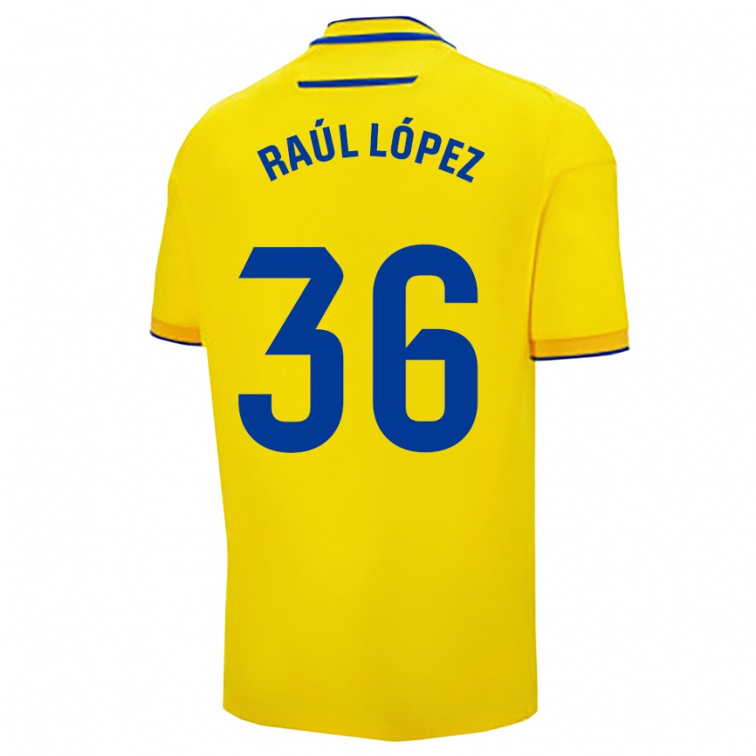 ילדים Raúl López #36 צהוב נייבי ג'רזי ביתית 2025/26 חולצה קצרה