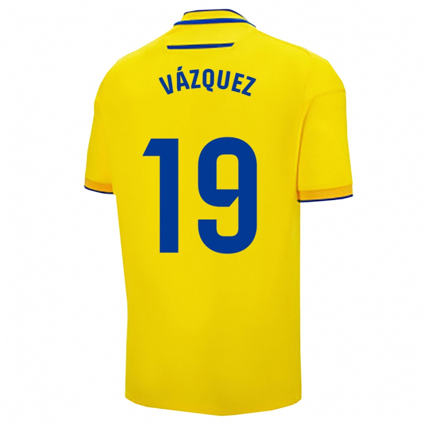 ילדים Borja Vázquez #19 צהוב נייבי ג'רזי ביתית 2025/26 חולצה קצרה