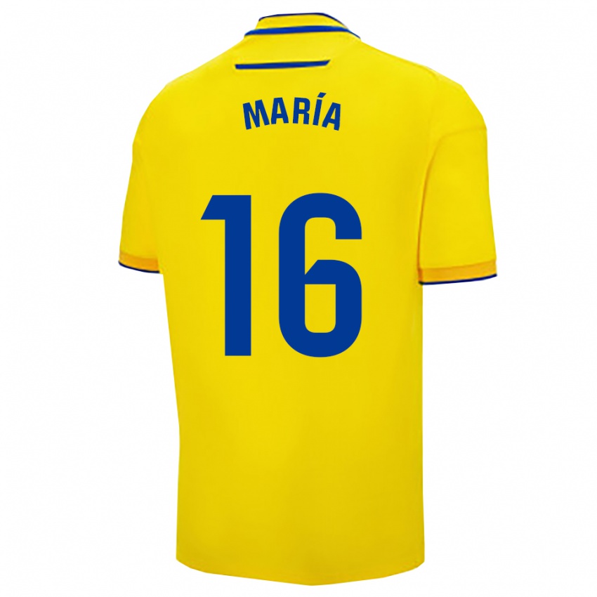 ילדים María Llorente #16 צהוב נייבי ג'רזי ביתית 2025/26 חולצה קצרה