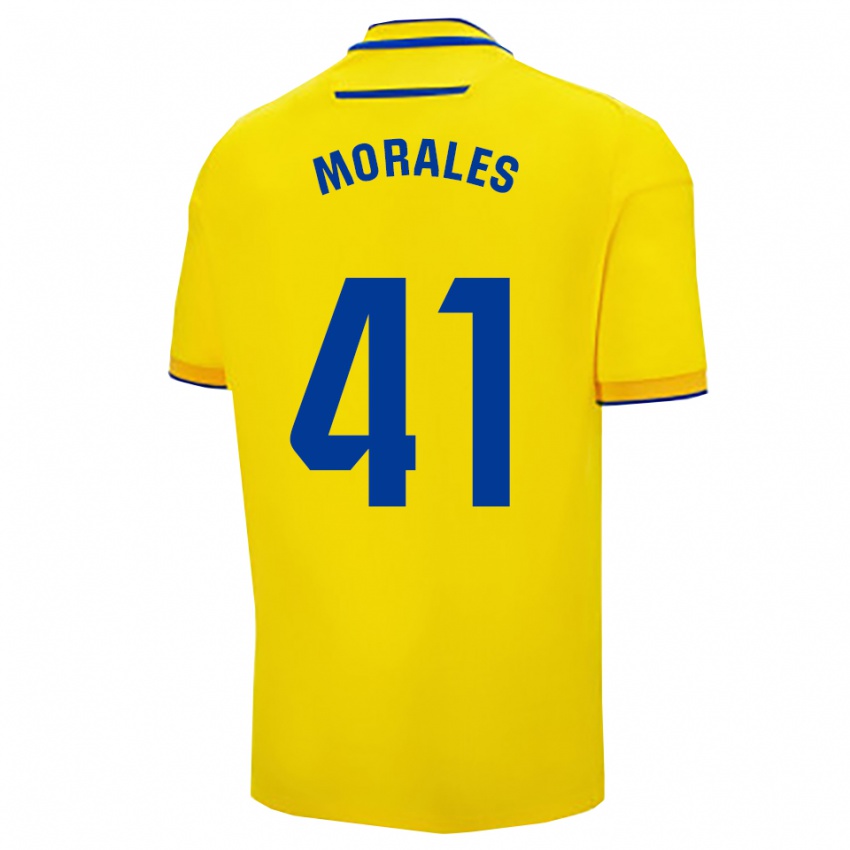 ילדים Luis Morales #41 צהוב נייבי ג'רזי ביתית 2025/26 חולצה קצרה