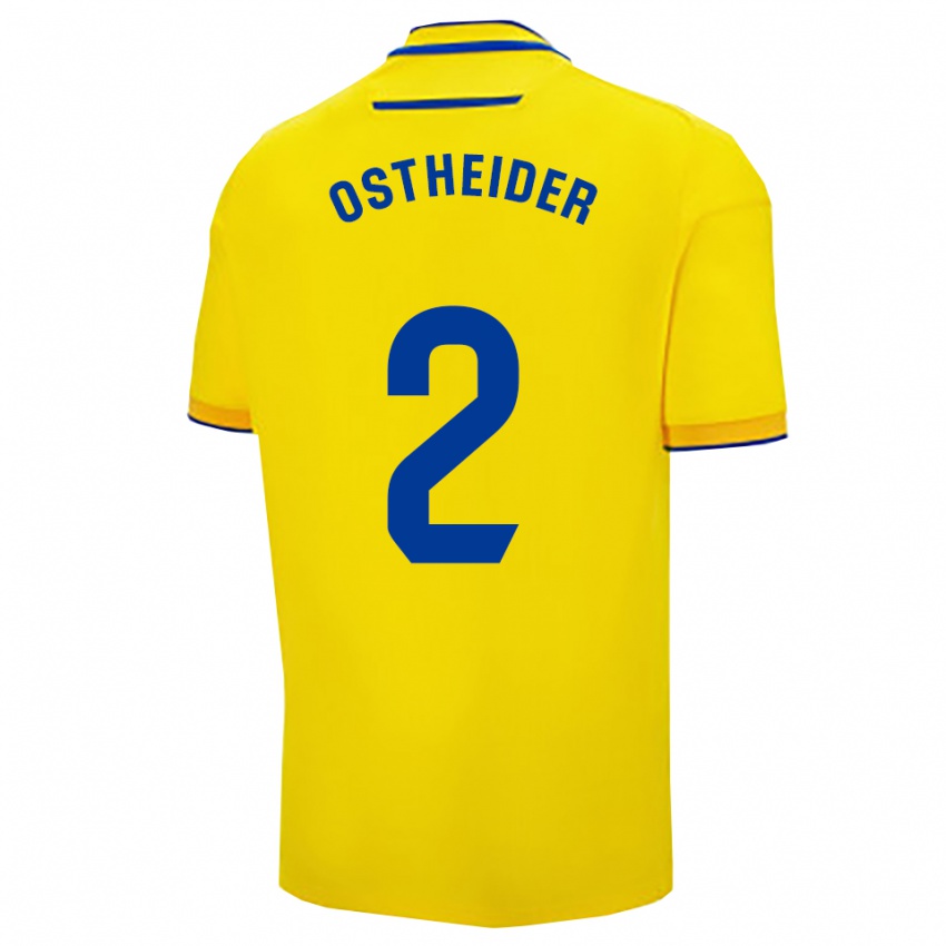 ילדים יואכים אוסטיידר #2 צהוב נייבי ג'רזי ביתית 2025/26 חולצה קצרה