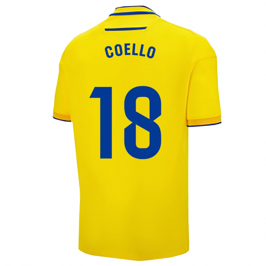 ילדים מריה דל כרמן קואלו וידאל #18 צהוב נייבי ג'רזי ביתית 2025/26 חולצה קצרה