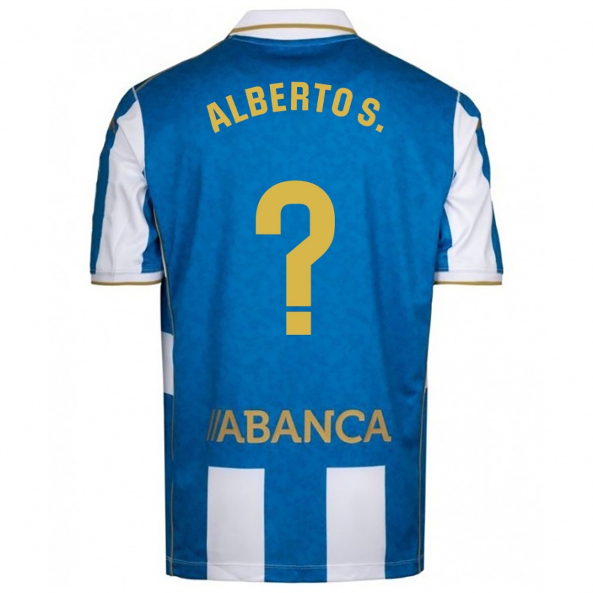 ילדים Alberto Sánchez #0 לבן כחול ג'רזי ביתית 2025/26 חולצה קצרה