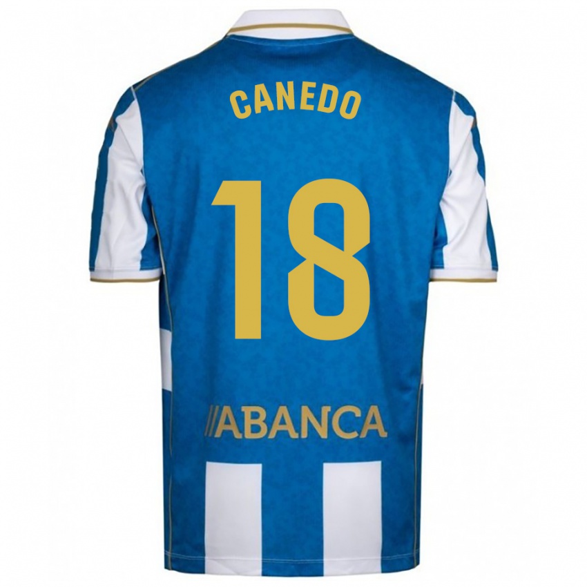 ילדים דמיאן קאנדו מידון #18 לבן כחול ג'רזי ביתית 2025/26 חולצה קצרה