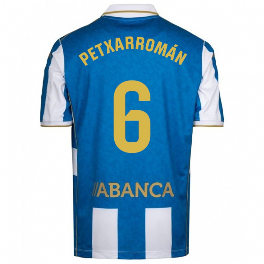 ילדים Álex Petxa #6 לבן כחול ג'רזי ביתית 2025/26 חולצה קצרה